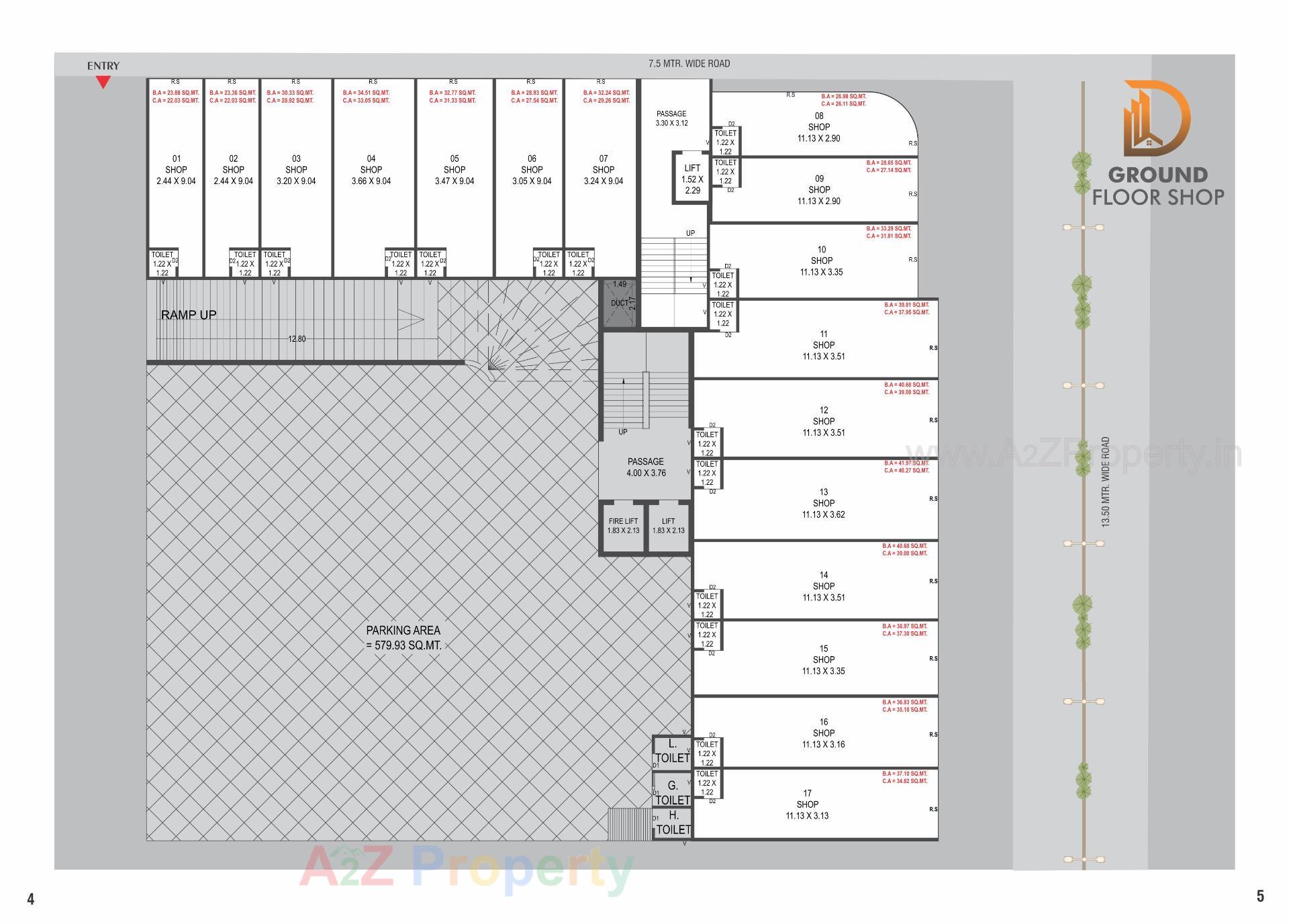 Layout of real estate project Dhami Residency located at Nagarvada, Vadodara, Gujarat