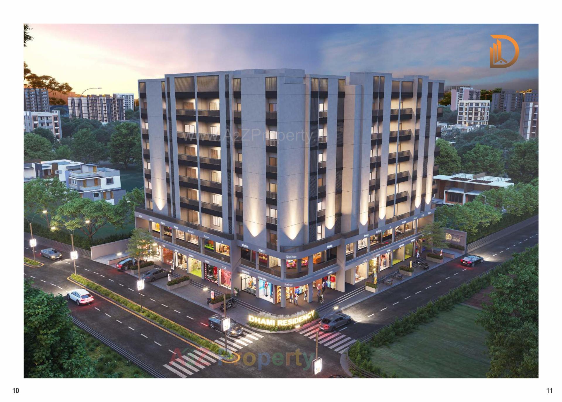 3D Elevation of real estate project Dhami Residency located at Nagarvada, Vadodara, Gujarat