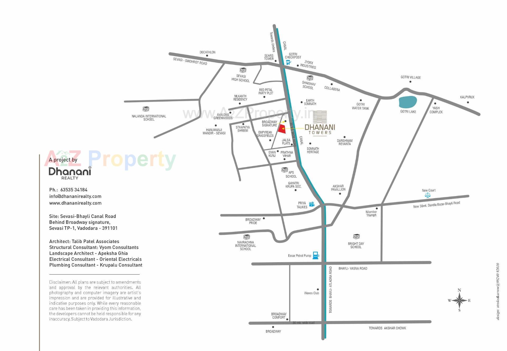  of real estate project Dhanani Towers located at Sevasi, Vadodara, Gujarat