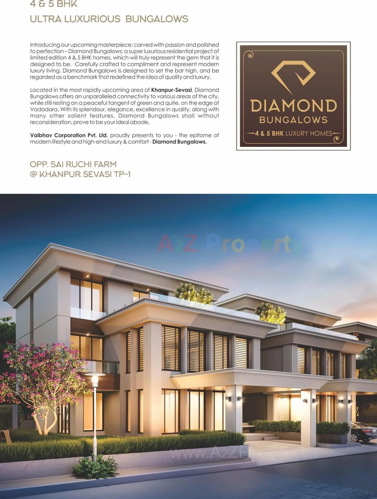 3D Elevation of real estate project Diamond Bungalows located at Khanpur, Vadodara, Gujarat