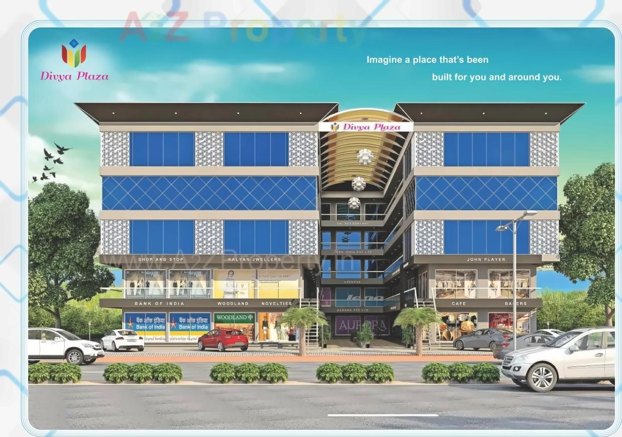 3D Elevation of real estate project Divya Plaza located at Sayajipura, Vadodara, Gujarat