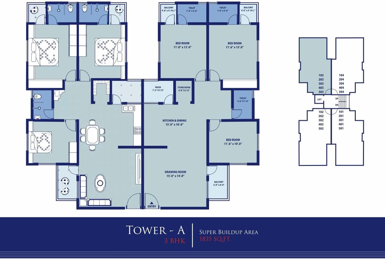 Layout of real estate project Divyam Flora Co Op Ho Society located at Nizampura, Vadodara, Gujarat