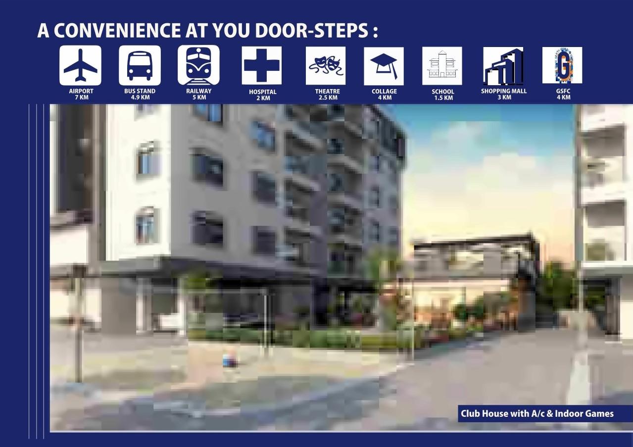 3D Elevation of real estate project Divyam Flora Co Op Ho Society located at Nizampura, Vadodara, Gujarat