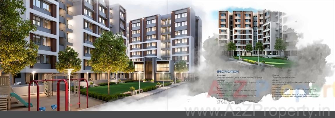 3D Elevation of real estate project Dream Aatman Ii located at Vadasar, Vadodara, Gujarat