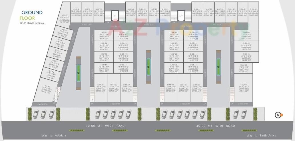 Layout of real estate project Earth Alpha located at Tandalaja, Vadodara, Gujarat