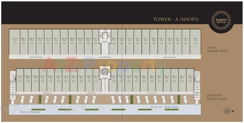 Layout of real estate project Earth Artica (tower  A,b,c,i,j,k,l,m) located at Tandalaja, Vadodara, Gujarat
