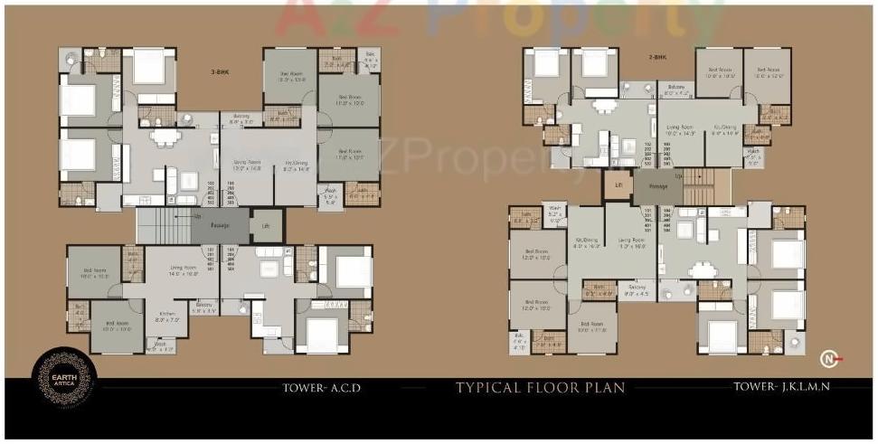 Layout of real estate project Earth Artica (tower  A,b,c,i,j,k,l,m) located at Tandalaja, Vadodara, Gujarat