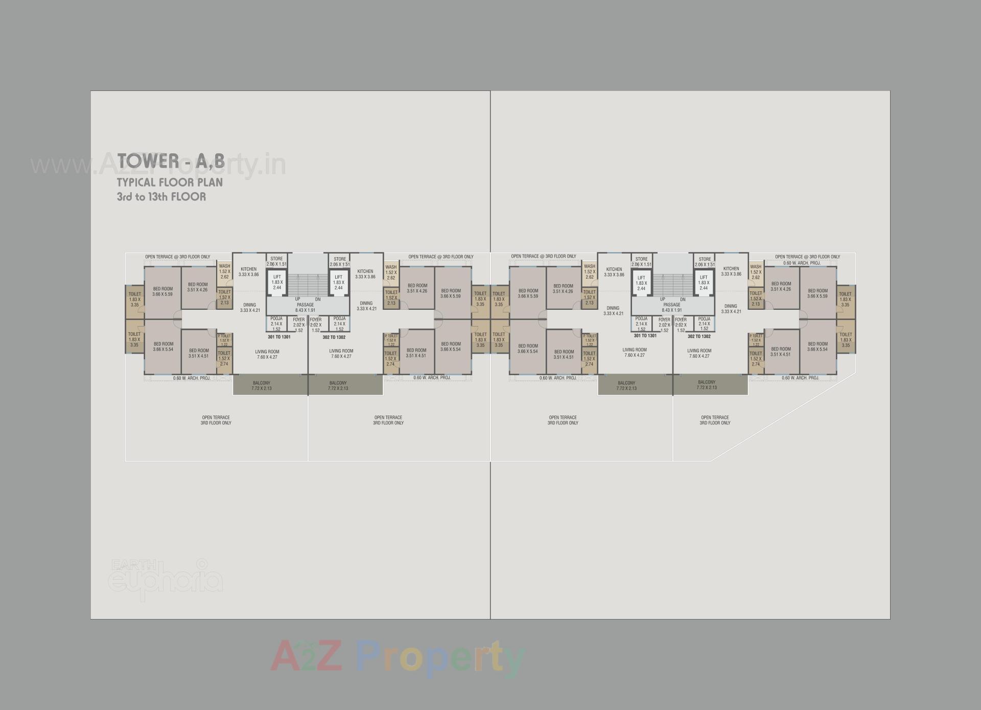 Layout of real estate project Earth Euphoria located at Nagarwada, Vadodara, Gujarat