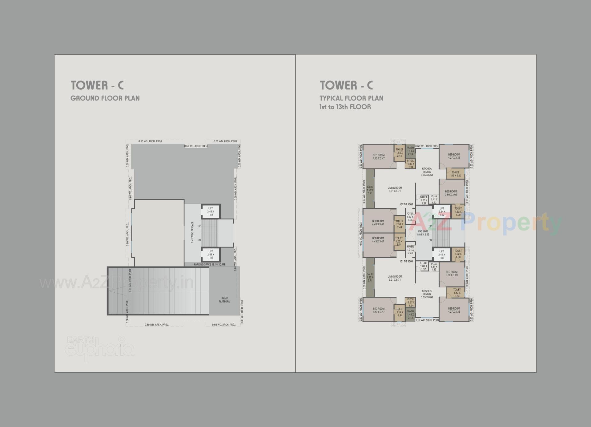 Layout of real estate project Earth Euphoria located at Nagarwada, Vadodara, Gujarat