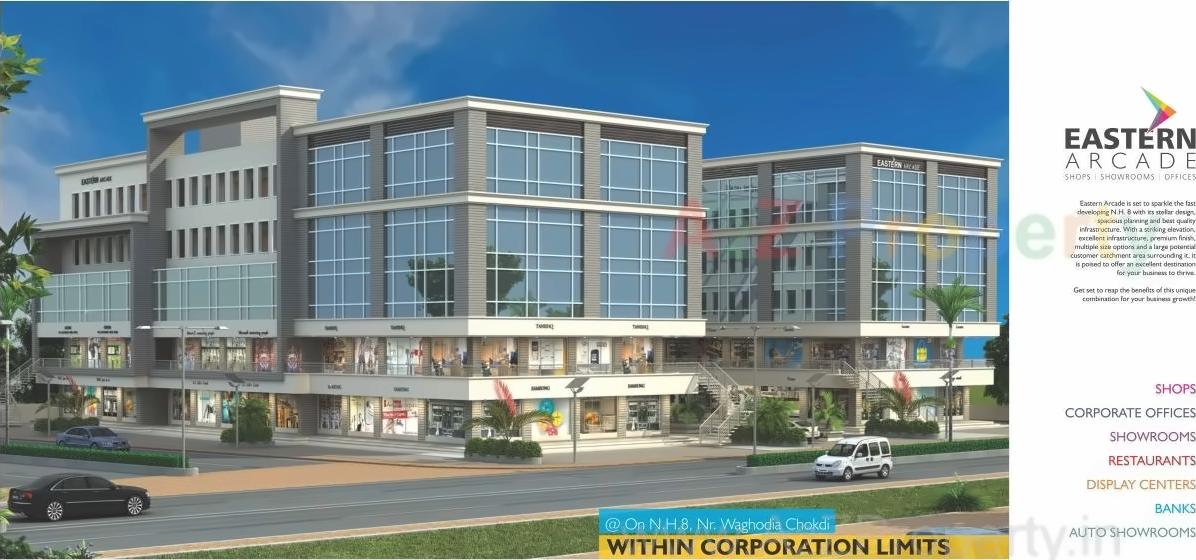 3D Elevation of real estate project Eastern Arcade located at Kapurai, Vadodara, Gujarat