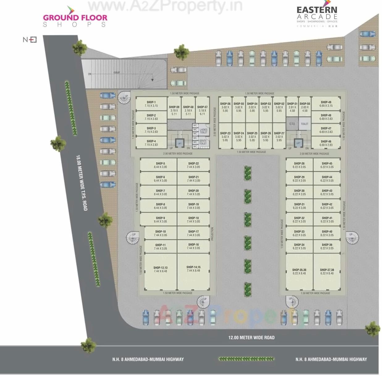 Layout of real estate project Eastern Arcade located at Kapurai, Vadodara, Gujarat