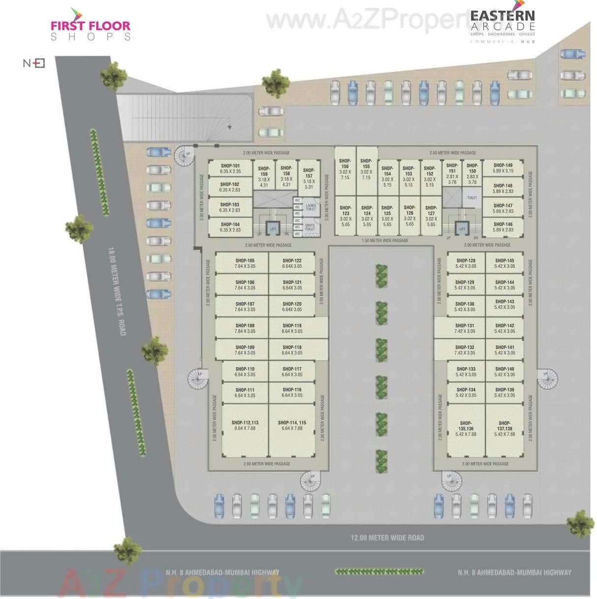 Layout of real estate project Eastern Arcade located at Kapurai, Vadodara, Gujarat