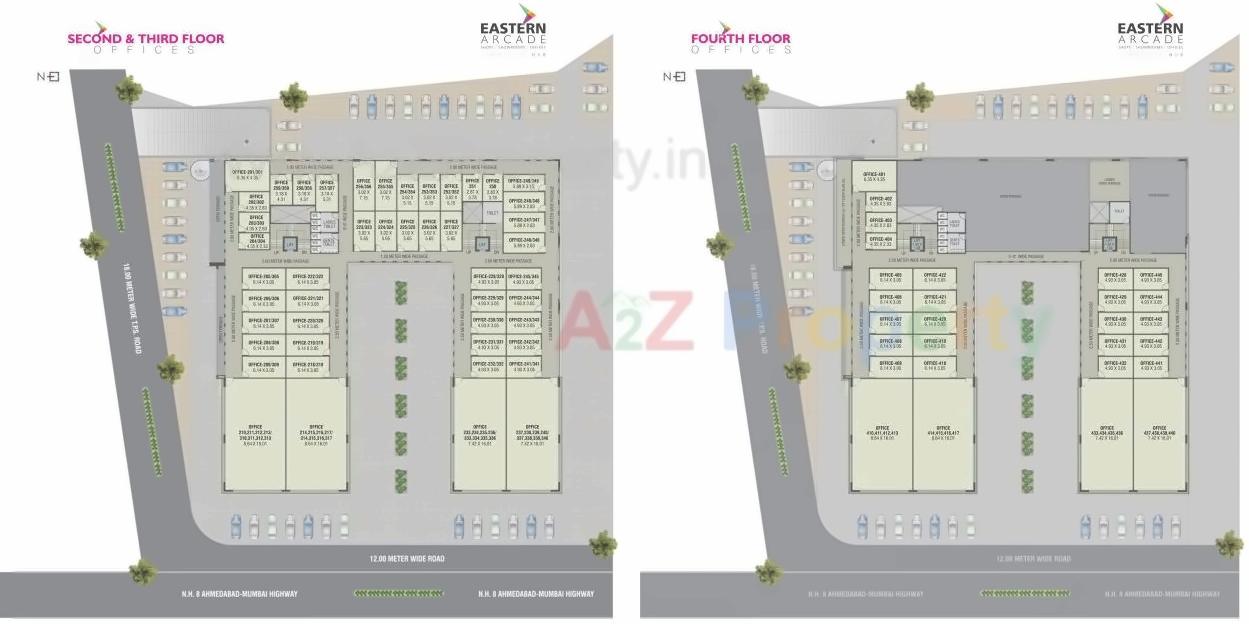 Layout of real estate project Eastern Arcade located at Kapurai, Vadodara, Gujarat