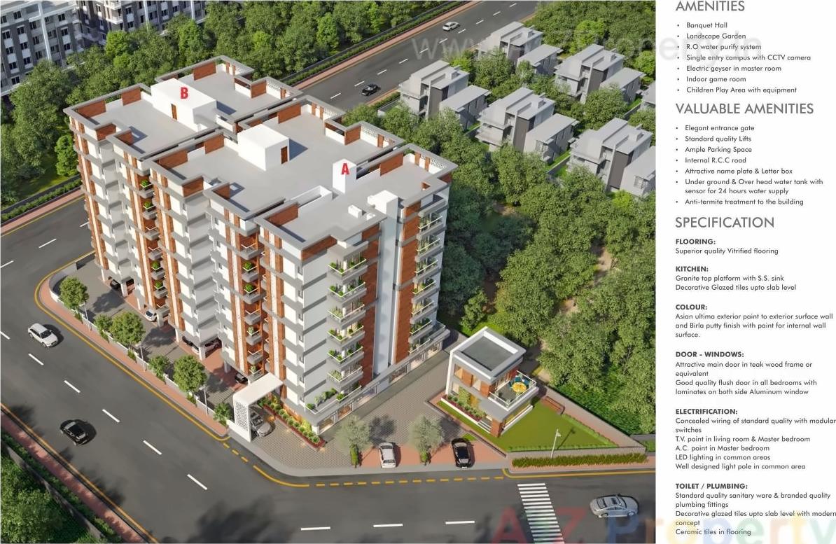 3D Elevation of real estate project Ekdant Skyline located at Kapurai, Vadodara, Gujarat