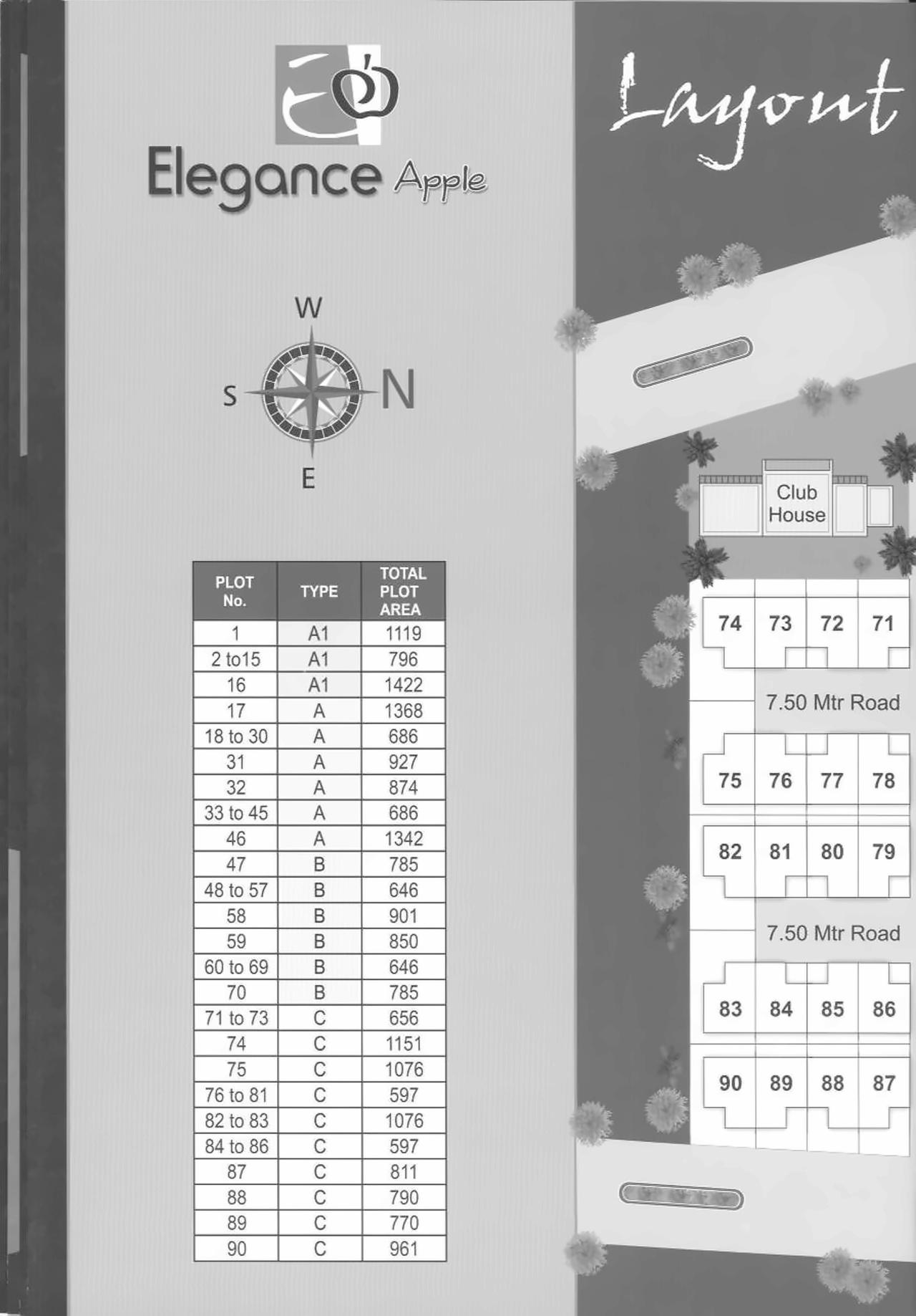 Layout of real estate project Elegance Apple located at Gorti, Vadodara, Gujarat