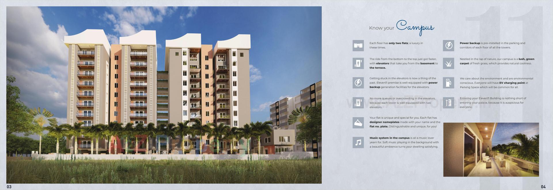 3D Elevation of real estate project Eleven located at Bhayli, Vadodara, Gujarat