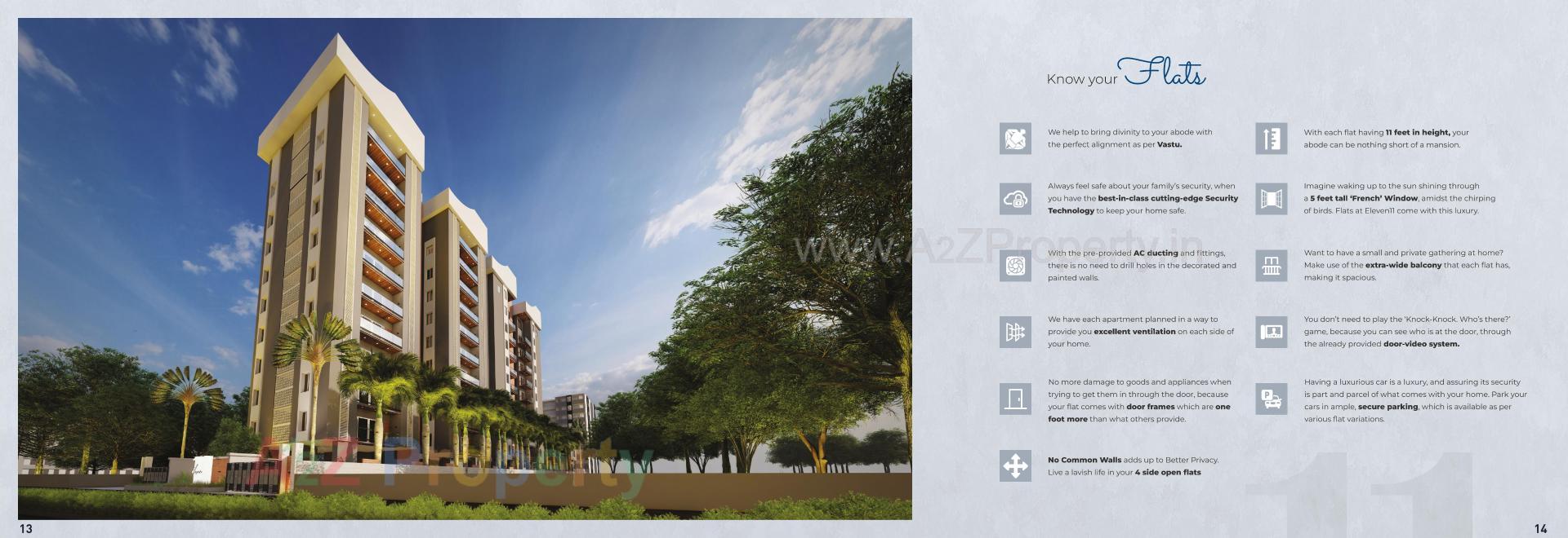 3D Elevation of real estate project Eleven located at Bhayli, Vadodara, Gujarat