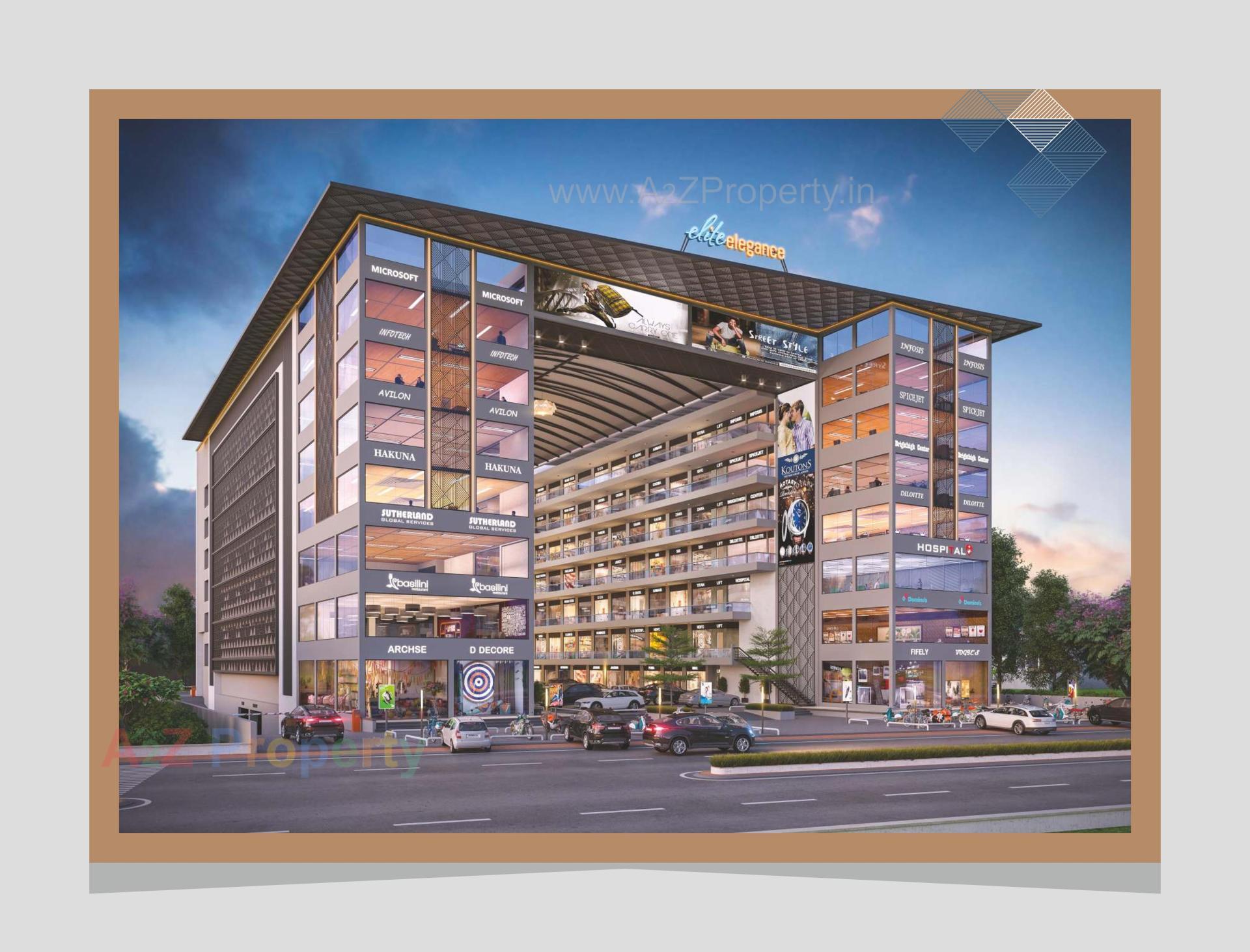 3D Elevation of real estate project Elite Elegance located at Gotri, Vadodara, Gujarat
