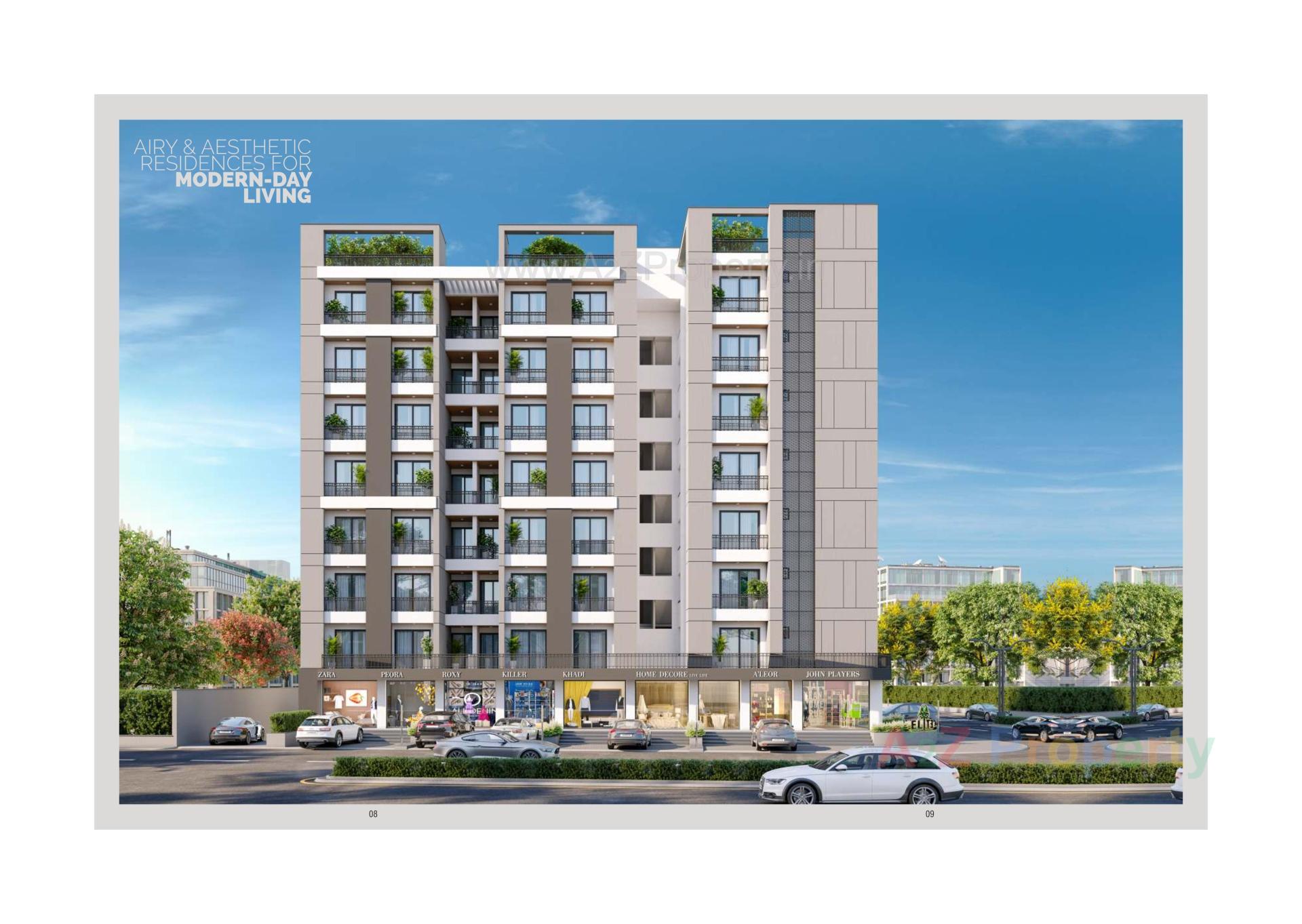 3D Elevation of real estate project Elite Heights located at Bopod, Vadodara, Gujarat