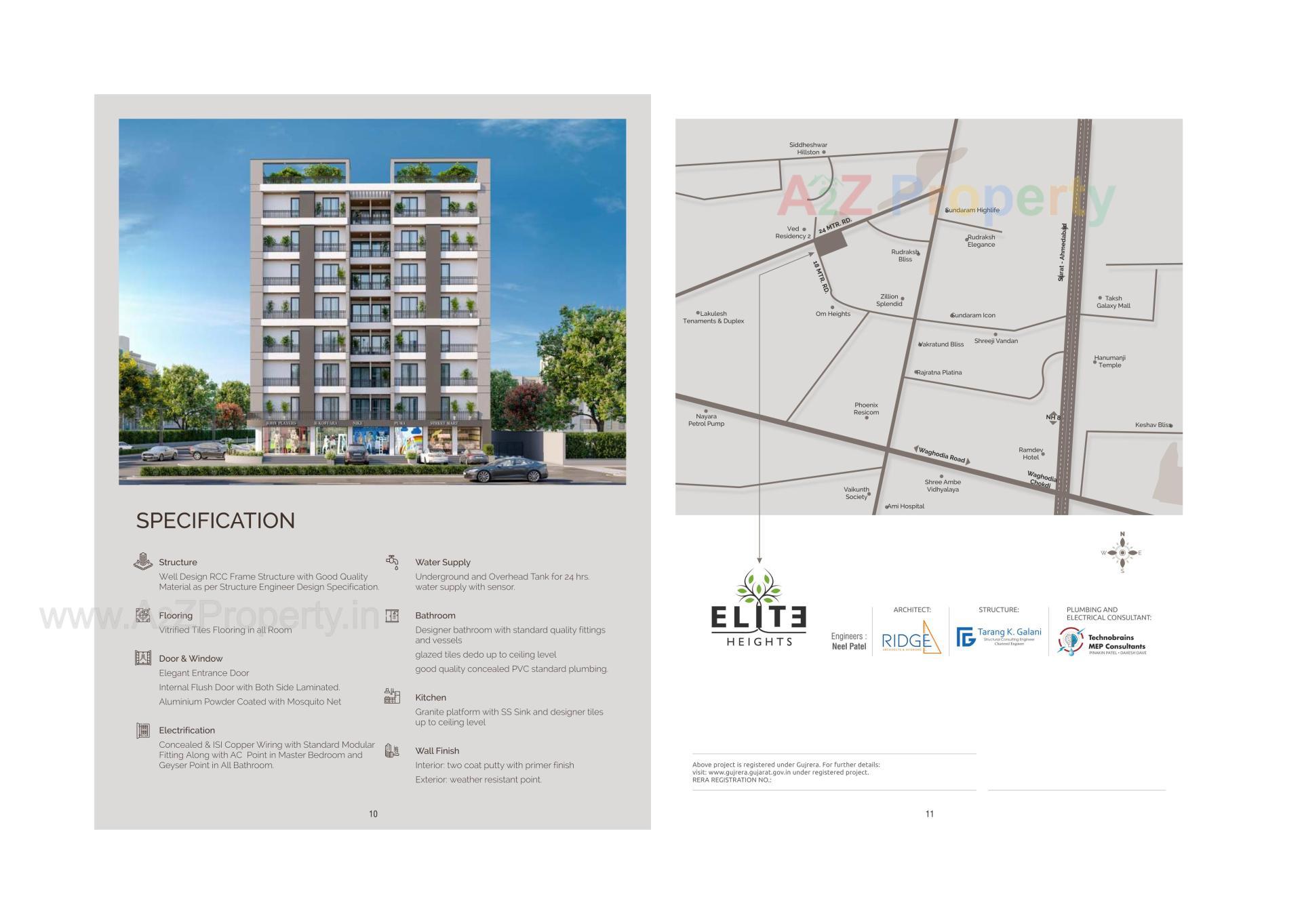  of real estate project Elite Heights located at Bopod, Vadodara, Gujarat