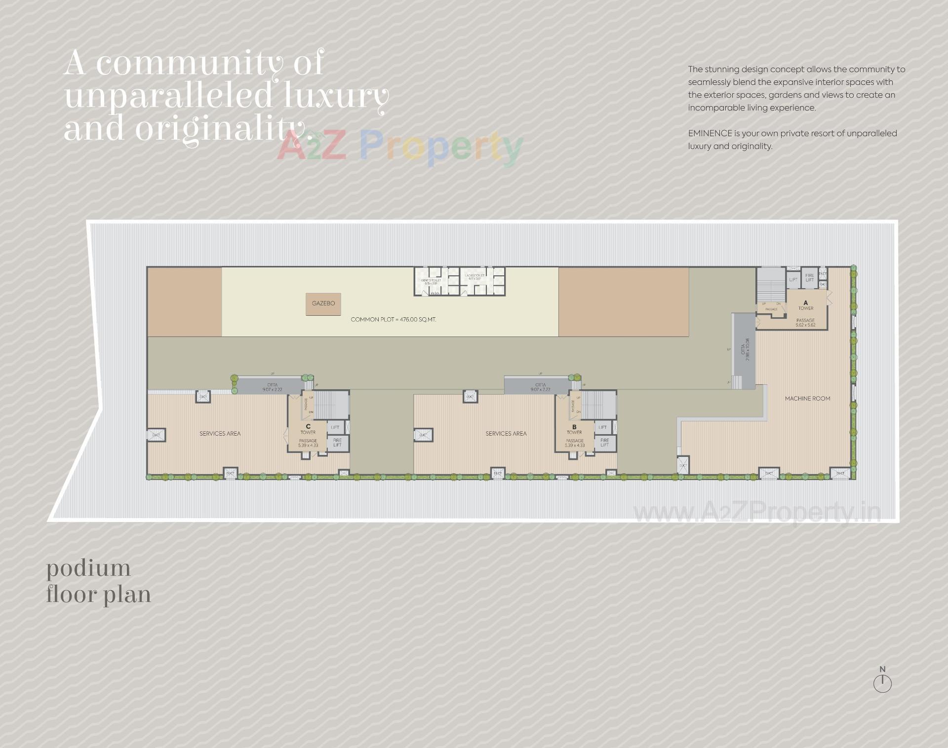 Layout of real estate project Eminence located at Gotri, Vadodara, Gujarat