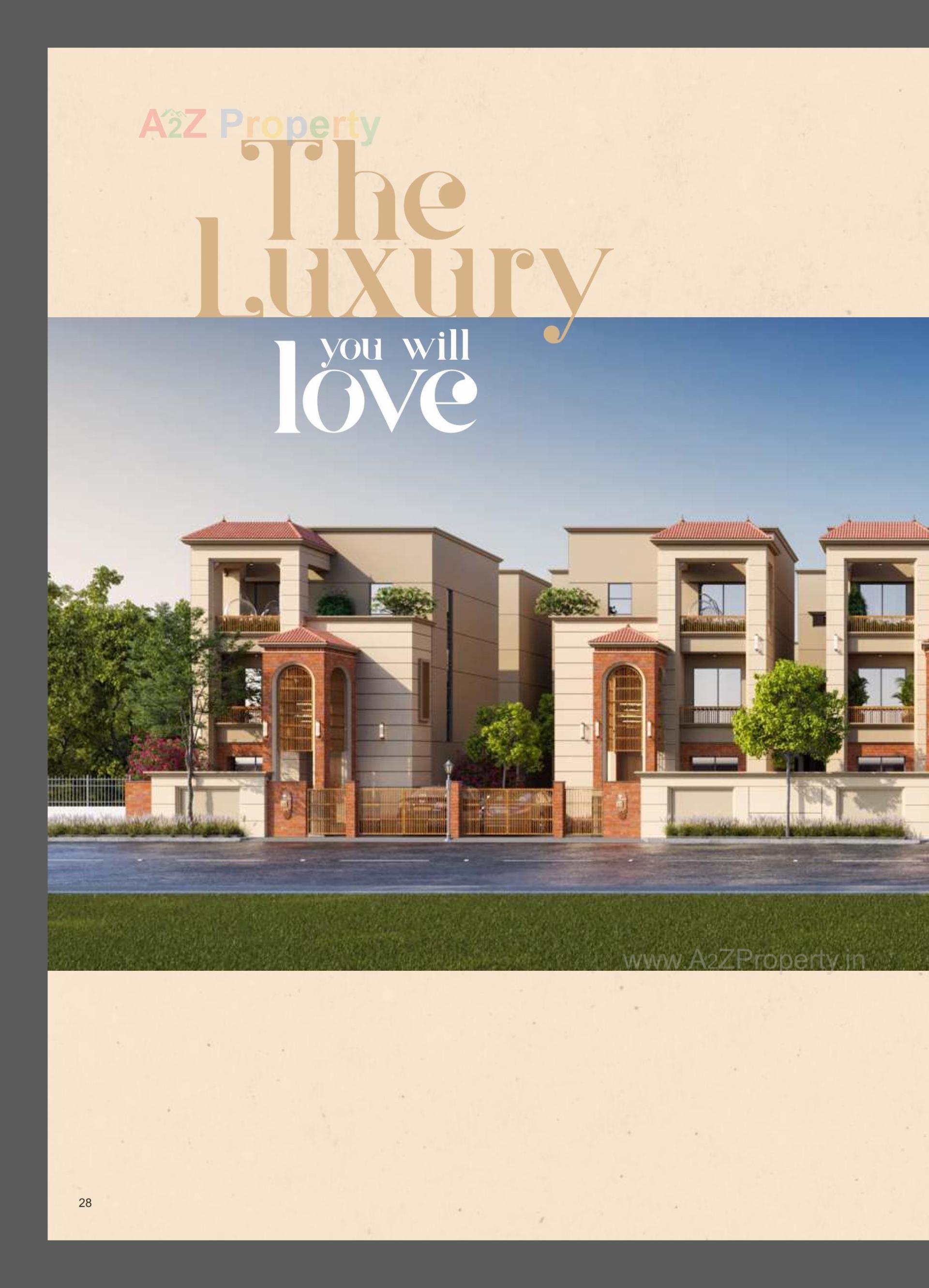 3D Elevation of real estate project Emirates Hills Villas located at Tandalja, Vadodara, Gujarat