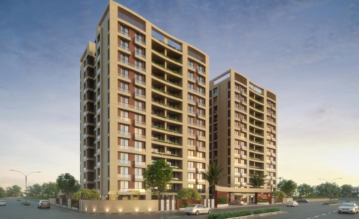 Elevation Corner View of real estate project Empire Flora located at Savli, Vadodara, Gujarat