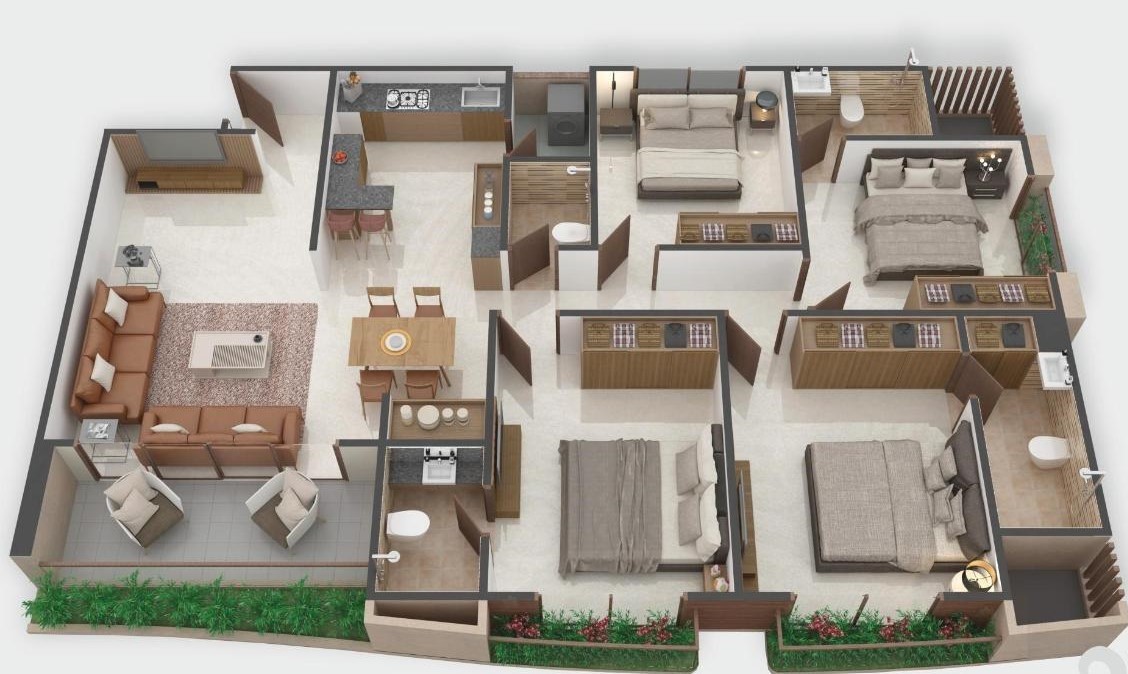 Tower A B 3d Plan of real estate project Empire Flora located at Savli, Vadodara, Gujarat