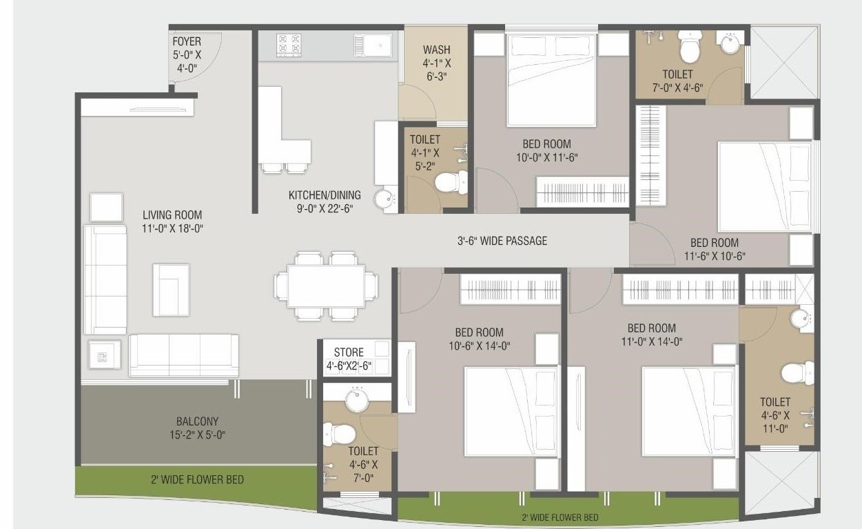 Unit Plan of real estate project Empire Flora located at Savli, Vadodara, Gujarat