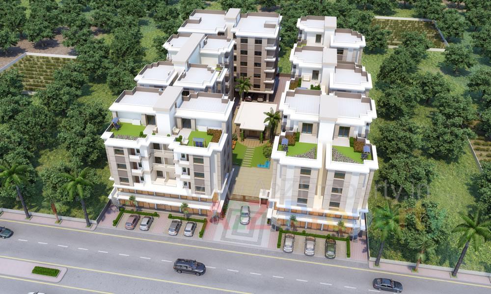 3D Elevation of real estate project Eshanti Elegance located at Bhayli, Vadodara, Gujarat