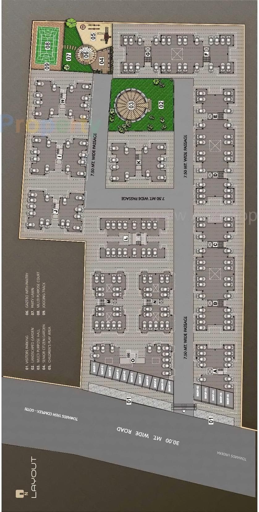 Layout of real estate project Eshanya Florenza ( ) located at Undera, Vadodara, Gujarat
