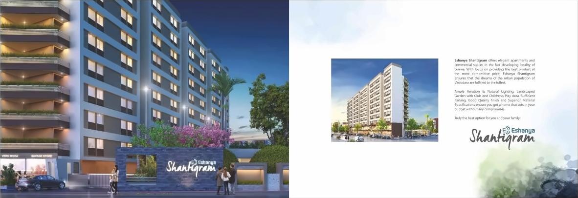 3D Elevation of real estate project Eshanya Shantigram located at Undera, Vadodara, Gujarat