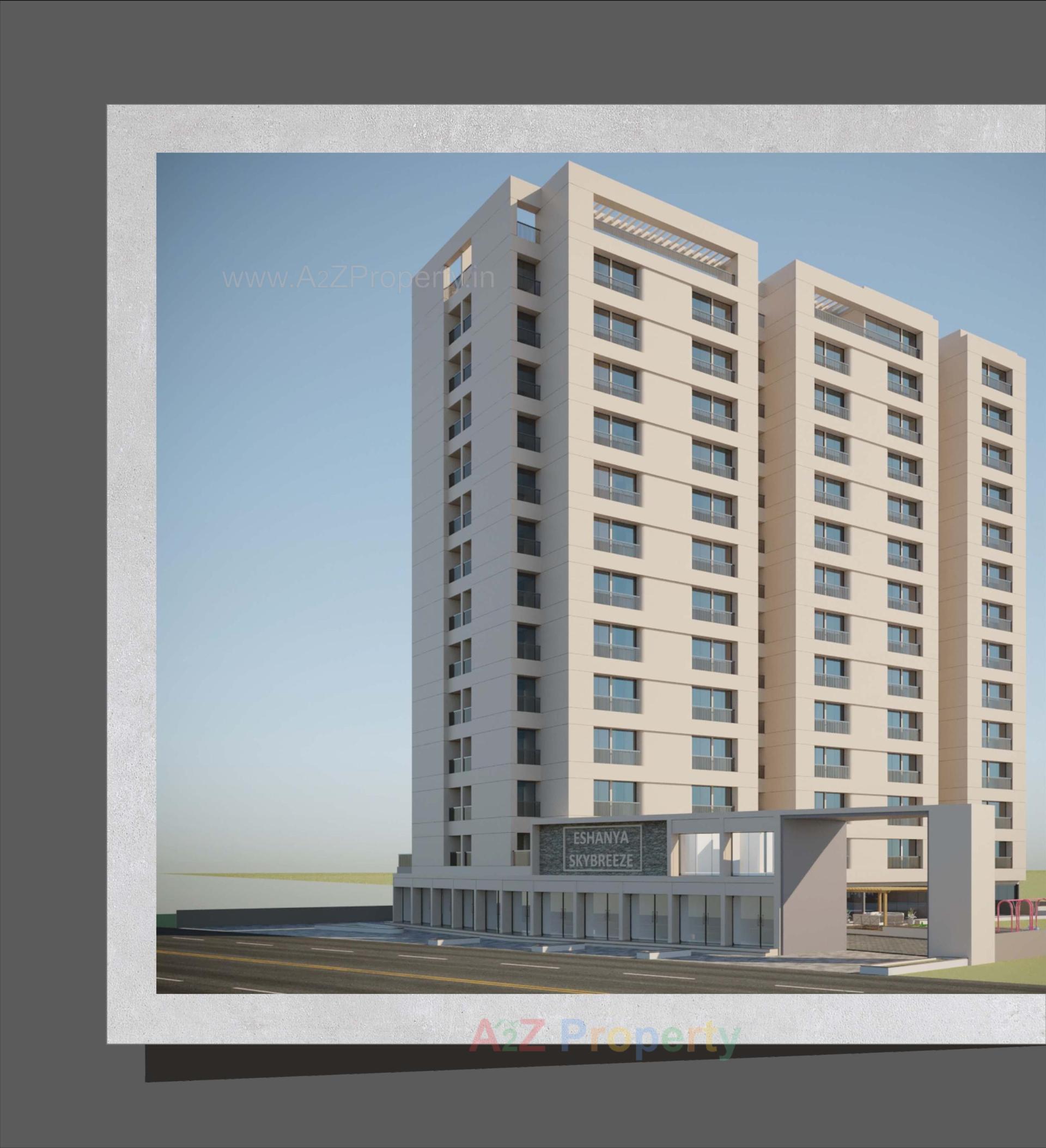 3D Elevation of real estate project Eshanya Skybreeze located at Undera, Vadodara, Gujarat