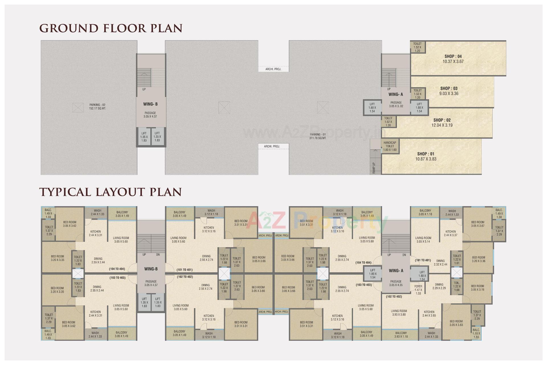 Layout of real estate project Etihad Towers located at Tandlaja, Vadodara, Gujarat