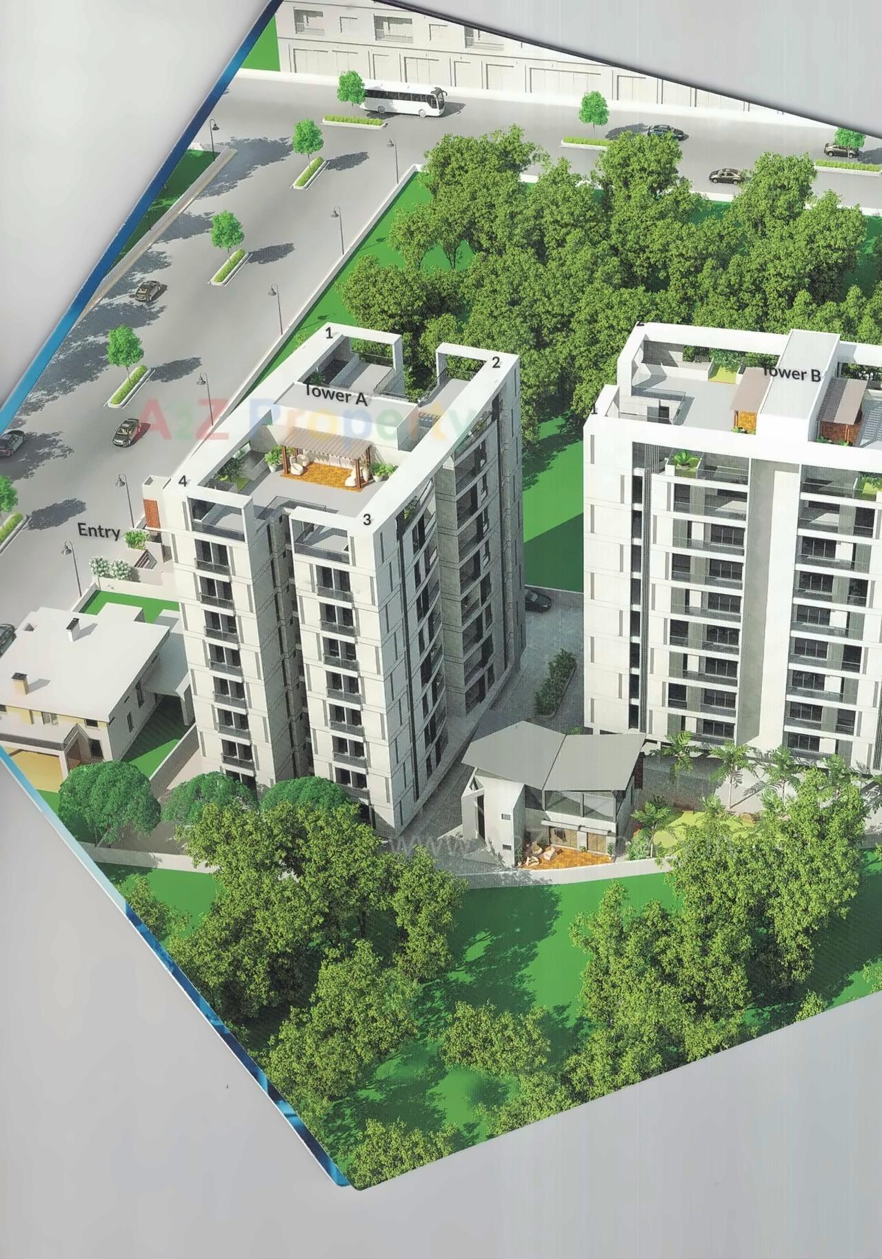 3D Elevation of real estate project Everest Pentagon located at Gotri, Vadodara, Gujarat