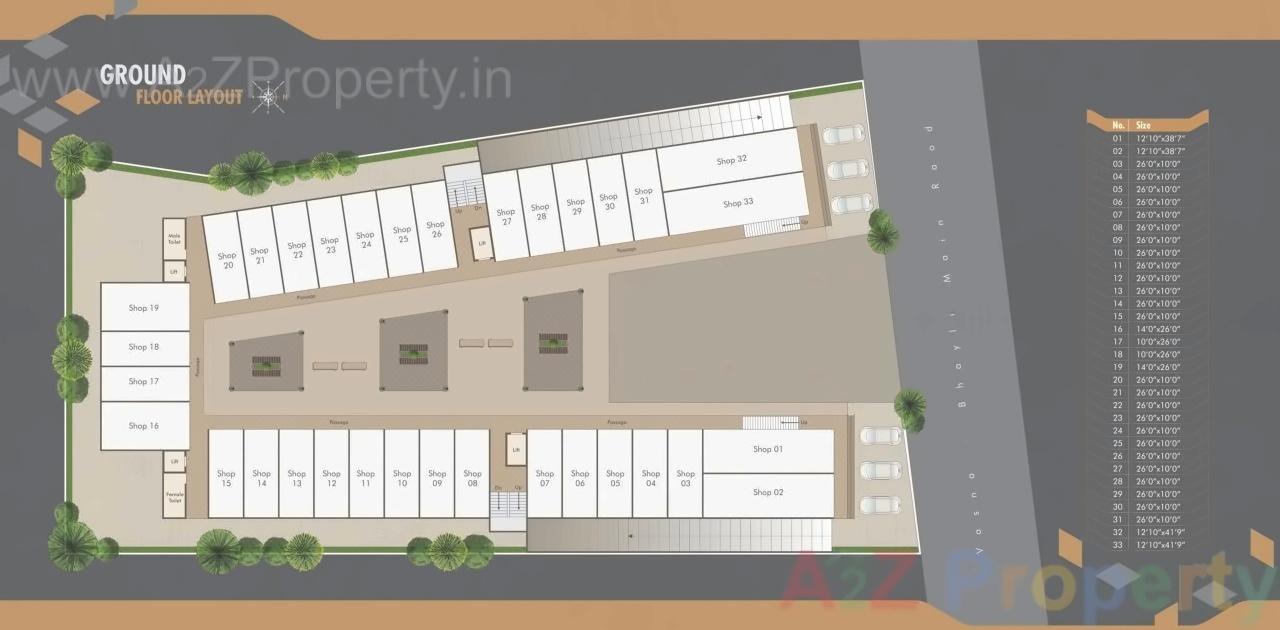 Layout of real estate project Excelus located at Bhayli, Vadodara, Gujarat