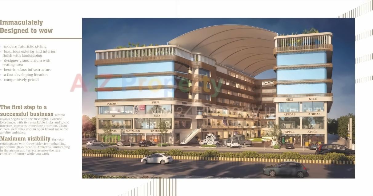 3D Elevation of real estate project Florence Excellence located at Bhayli, Vadodara, Gujarat