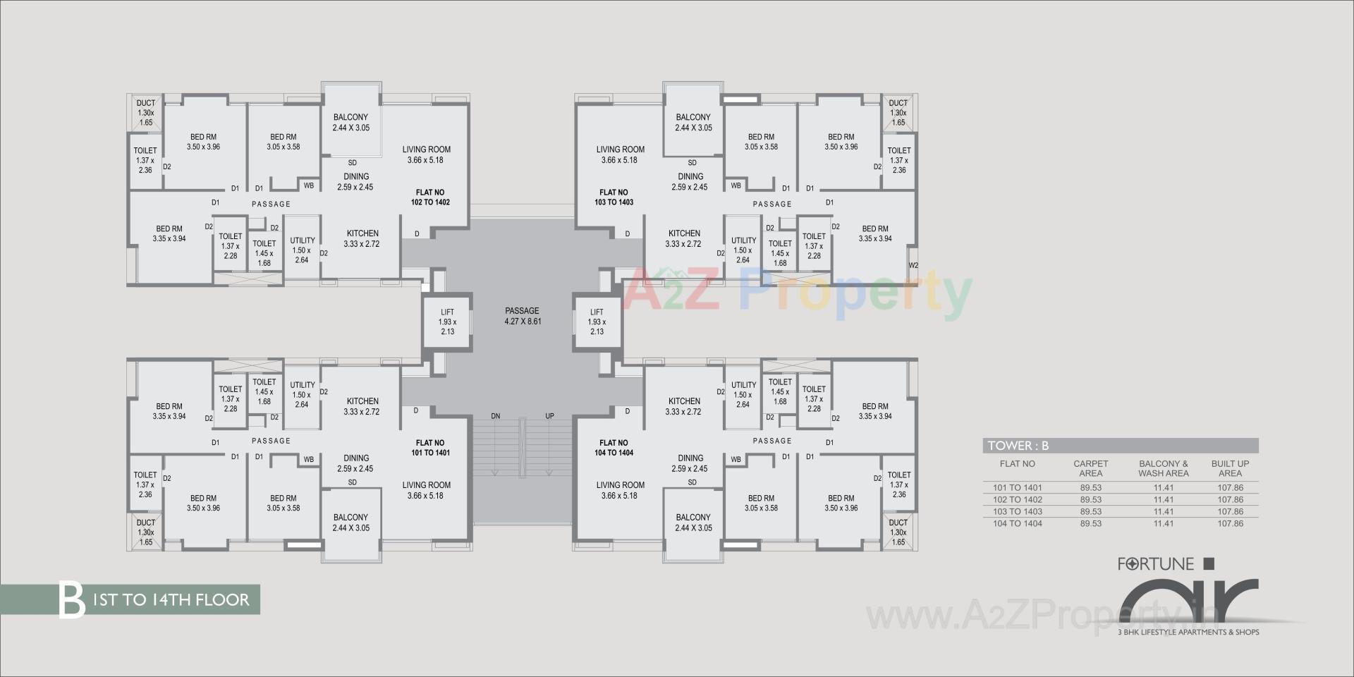 Layout of real estate project Fortune Air located at Gotri, Vadodara, Gujarat