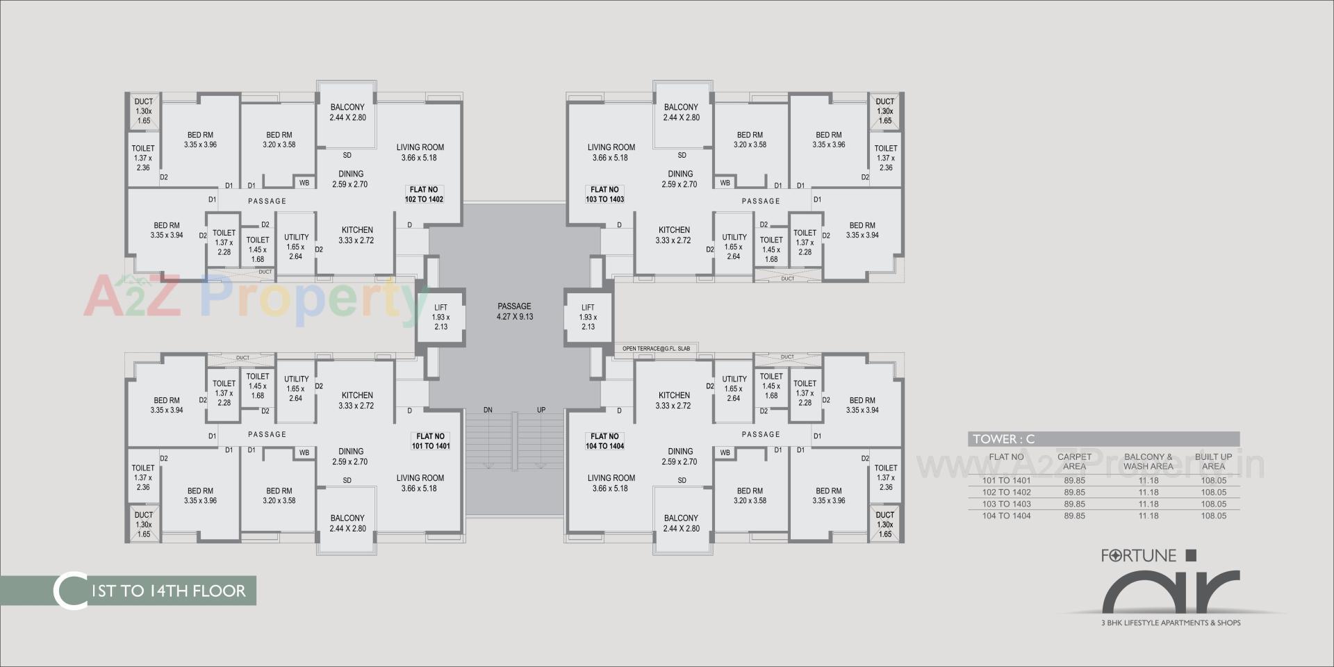 Layout of real estate project Fortune Air located at Gotri, Vadodara, Gujarat