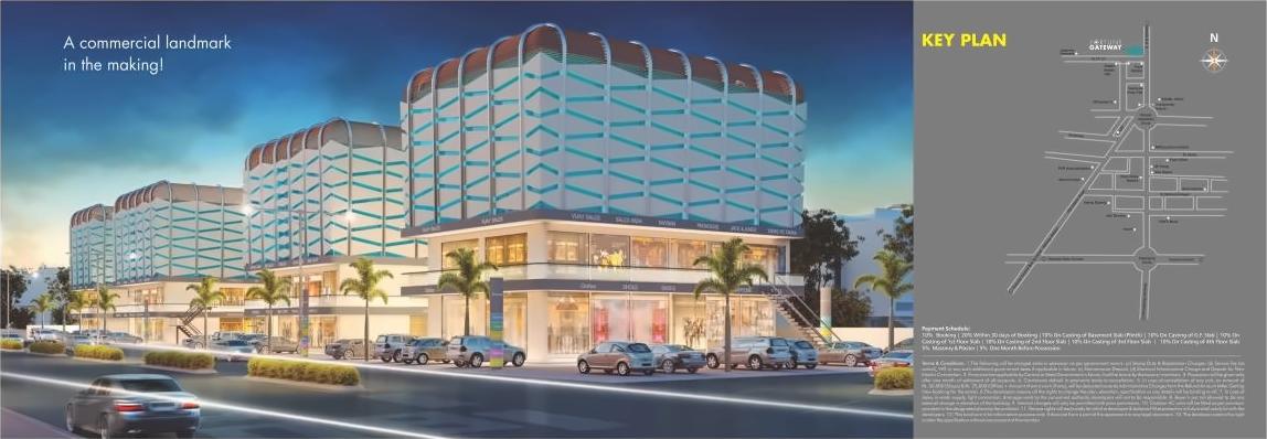 3D Elevation of real estate project Fortune Gateway located at Nizampura, Vadodara, Gujarat