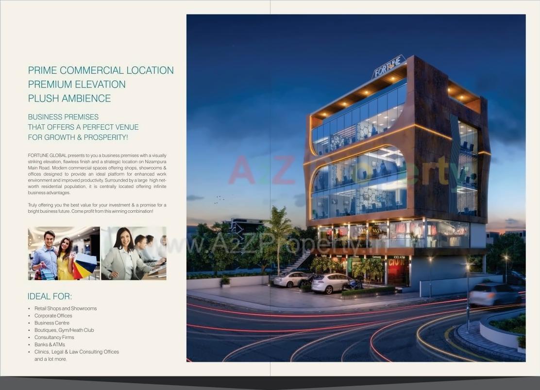 3D Elevation of real estate project Fortune Global located at Nizampura, Vadodara, Gujarat