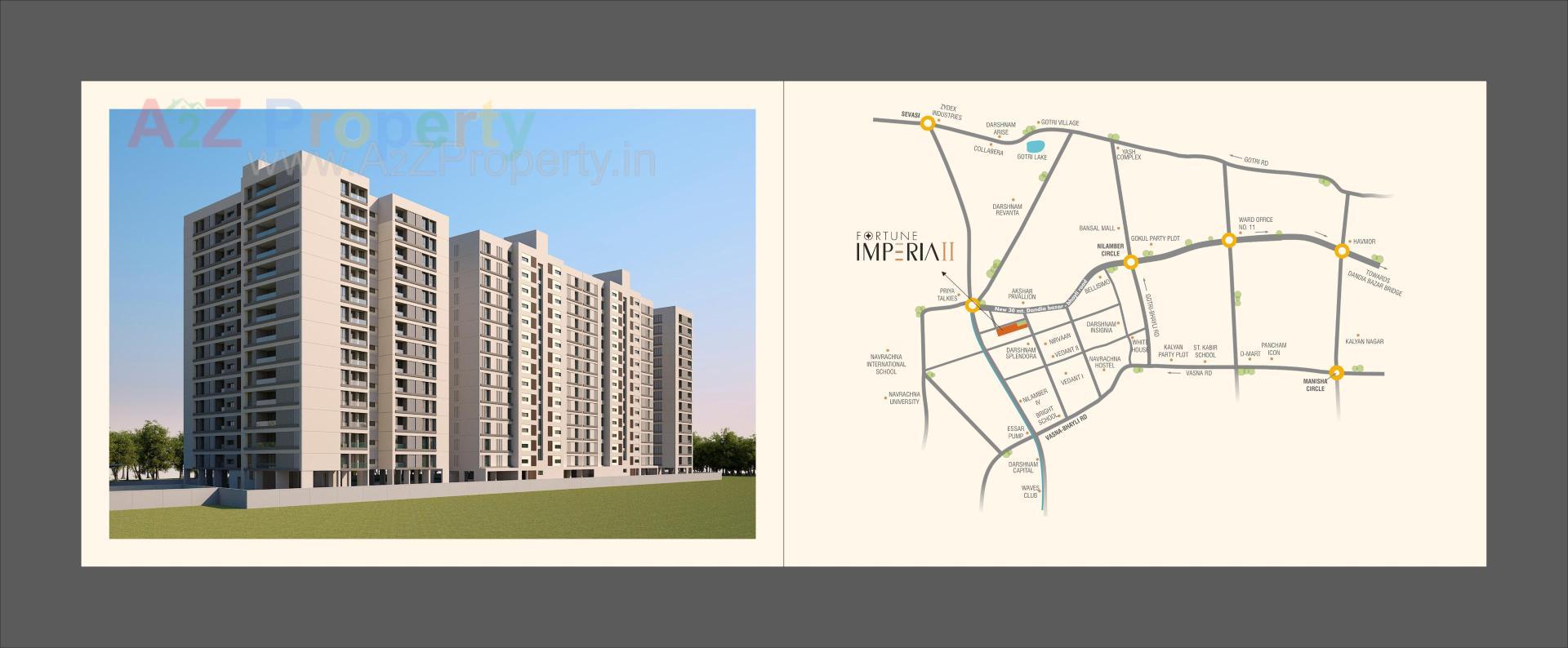 3D Elevation of real estate project Fortune Imperia Ii located at Bhayali, Vadodara, Gujarat
