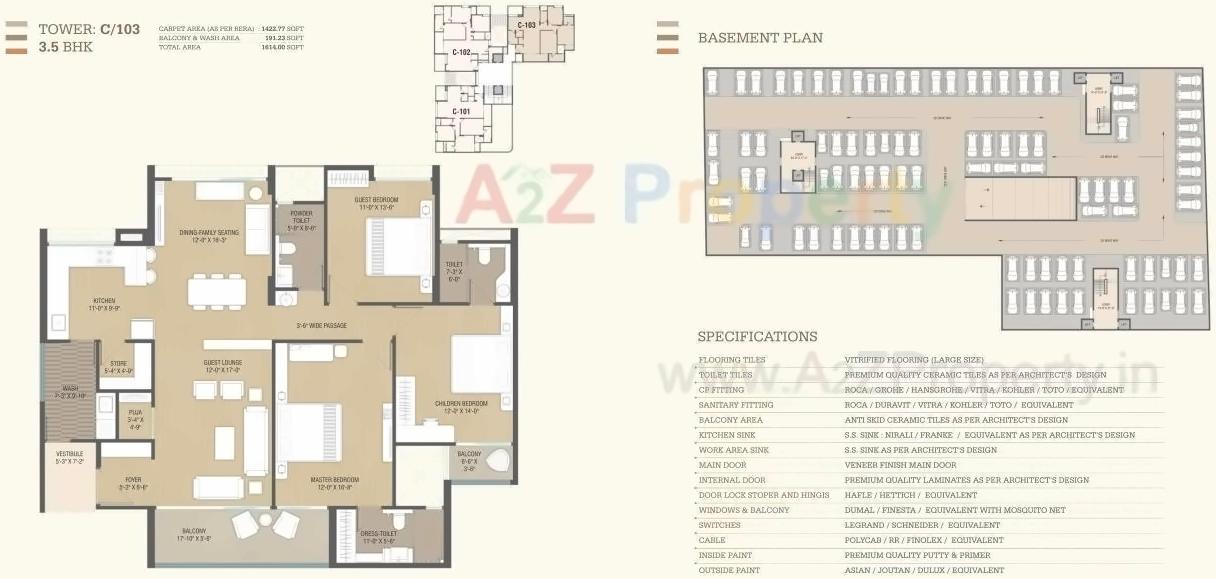 Layout of real estate project Fortune Imperia located at Bhayli, Vadodara, Gujarat