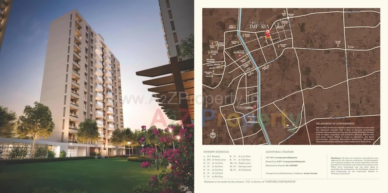 3D Elevation of real estate project Fortune Imperia located at Bhayli, Vadodara, Gujarat