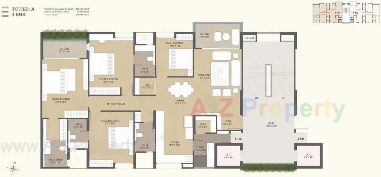 Layout of real estate project Fortune Imperia located at Bhayli, Vadodara, Gujarat