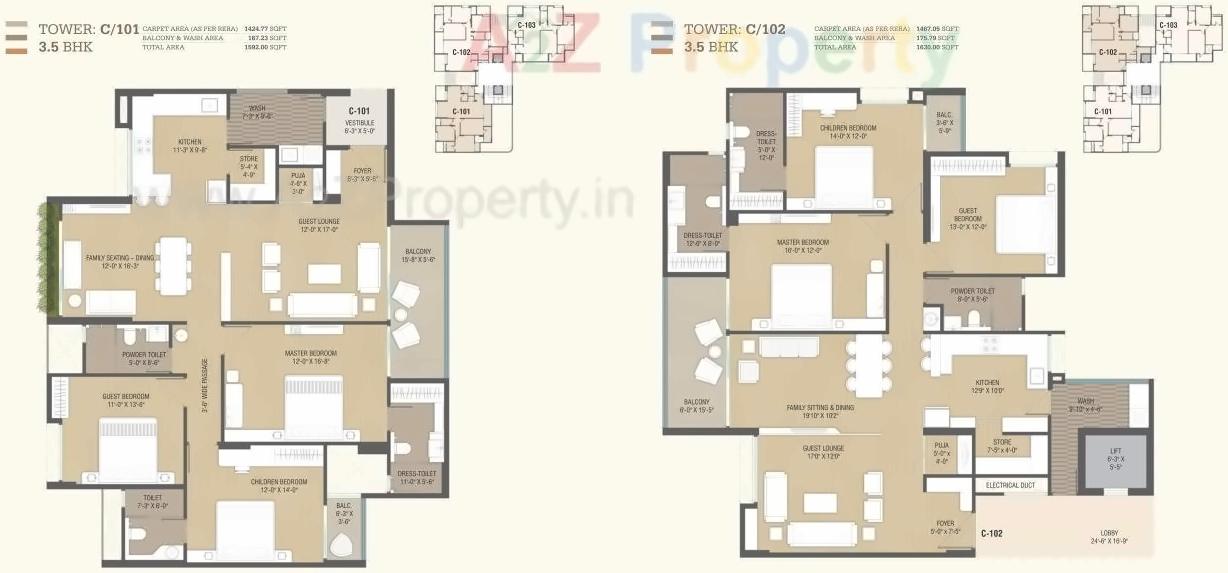 Layout of real estate project Fortune Imperia located at Bhayli, Vadodara, Gujarat