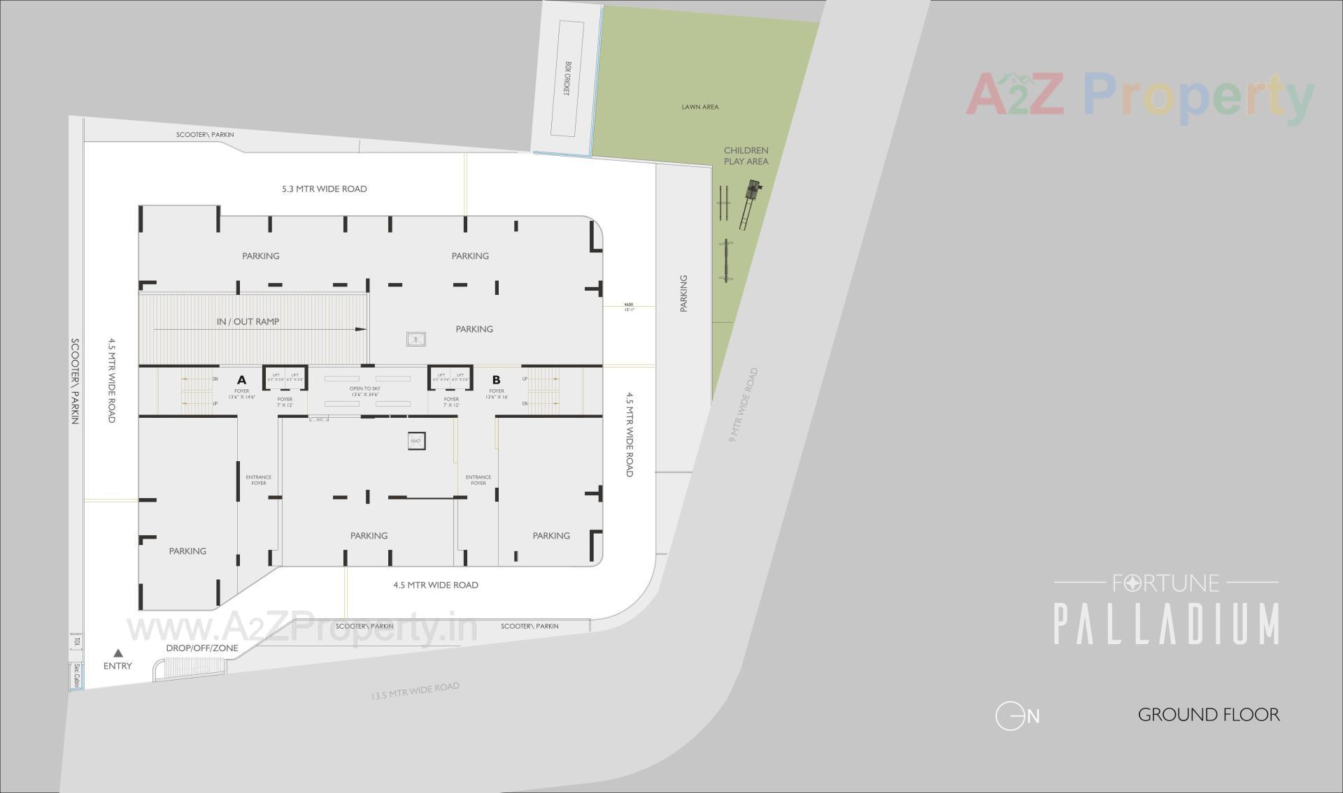 Layout of real estate project Fortune Palladium located at Vadodara, Vadodara, Gujarat
