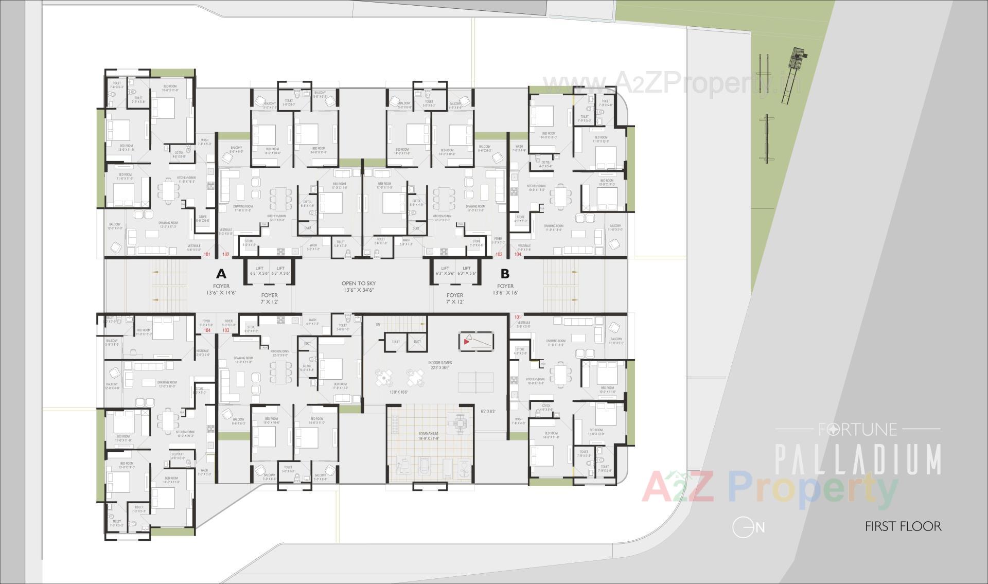 Layout of real estate project Fortune Palladium located at Vadodara, Vadodara, Gujarat
