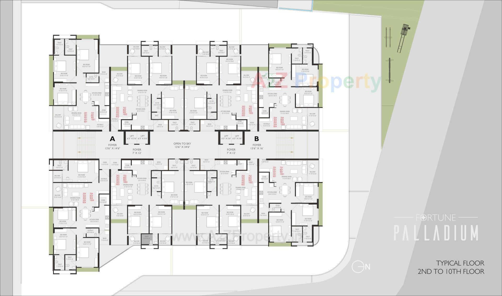 Layout of real estate project Fortune Palladium located at Vadodara, Vadodara, Gujarat