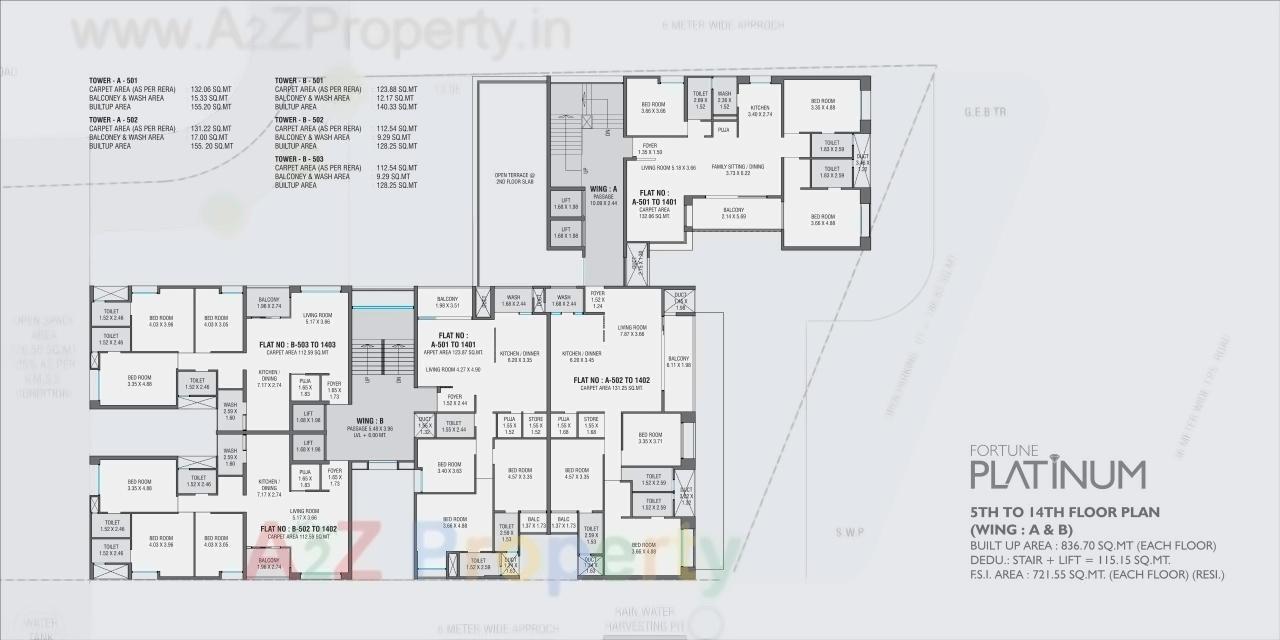 Layout of real estate project Fortune Platinum located at Vadodara, Vadodara, Gujarat